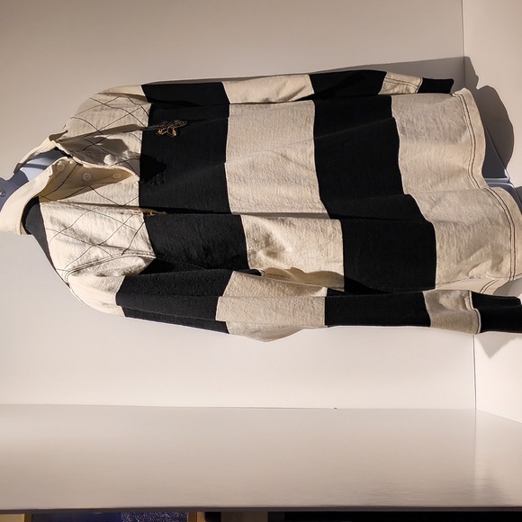 Polo Ralph Lauren vintage men's long sleeve polo shirt large black/white stripes - Picture 2 of 13